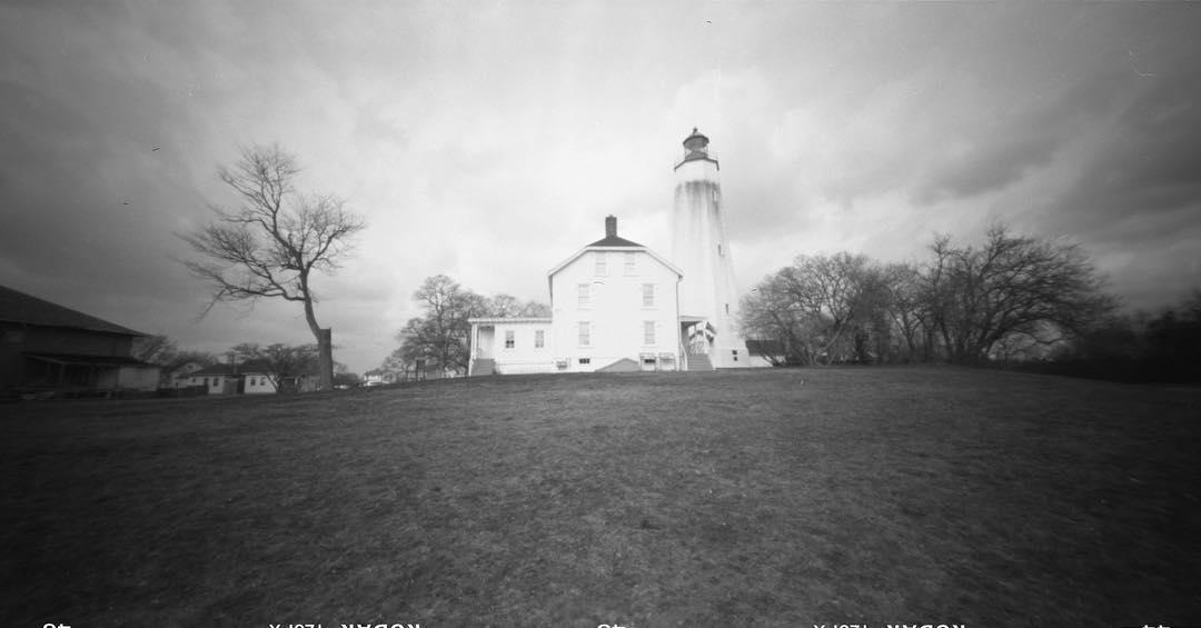 Another shot on Plus-X with the ONDU 6x12 Multiformat pinhole camera. This is the lighthouse at Sandy Hook. #film #filmisnotdead #filmphotographic