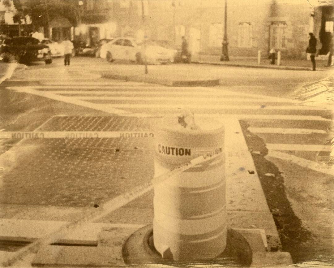 Caution. Shot on Tri-X in a Canonet QL17 GIII. Developed in Rodinal. Scanned and output at 8x10 on Pictorico TPU as a digital negative. Printed as a cyanotype on Bergger COT320. Bleached in washing soda for 2 minutes. Toned in tea for 10 minutes. #filmphotographic #filmsnotdead #kodak #film #cyanotype