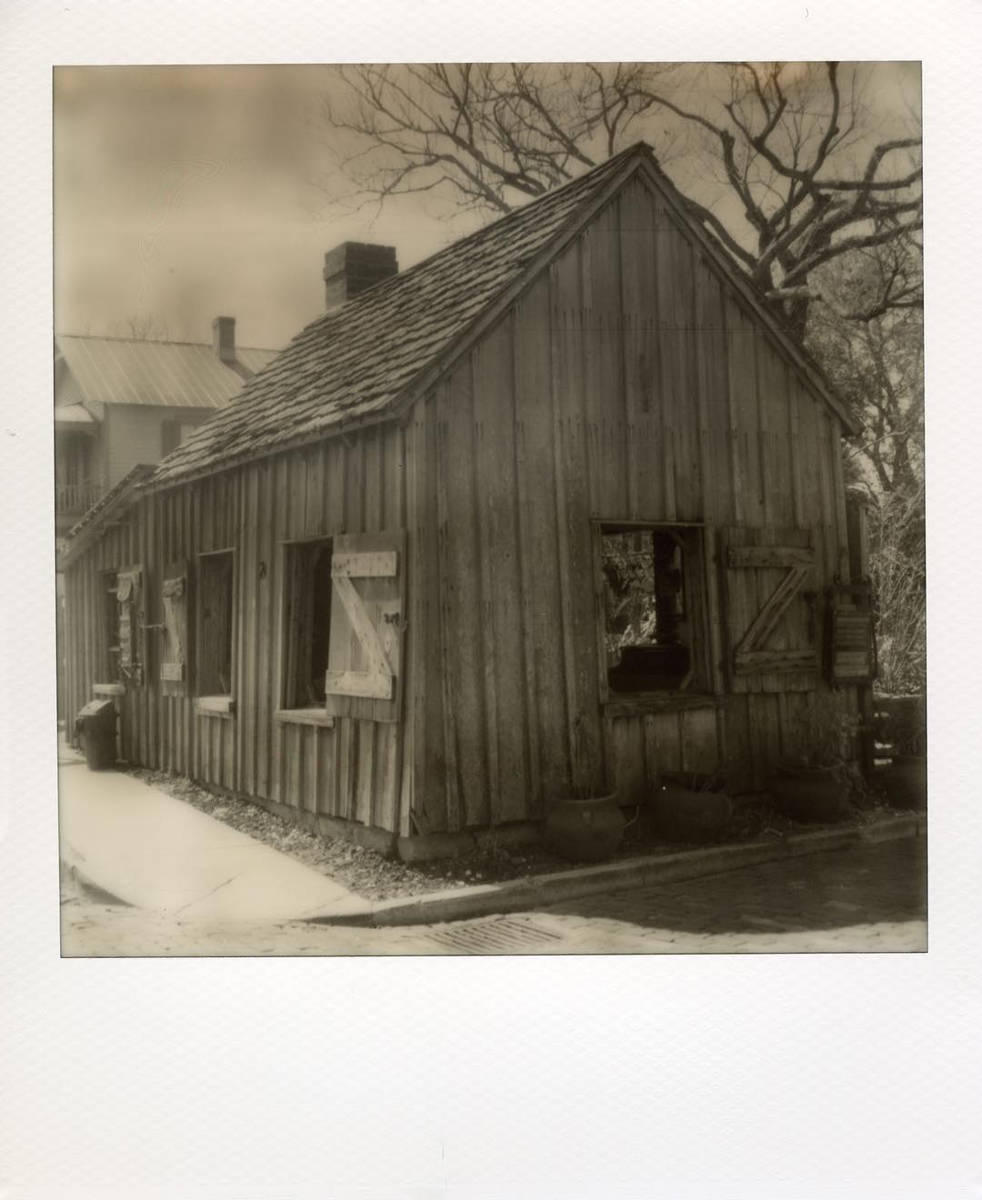 This is not a barn. #sx70 #polaroid #polaroidoriginals #blackandwhitesx70film #staugustine