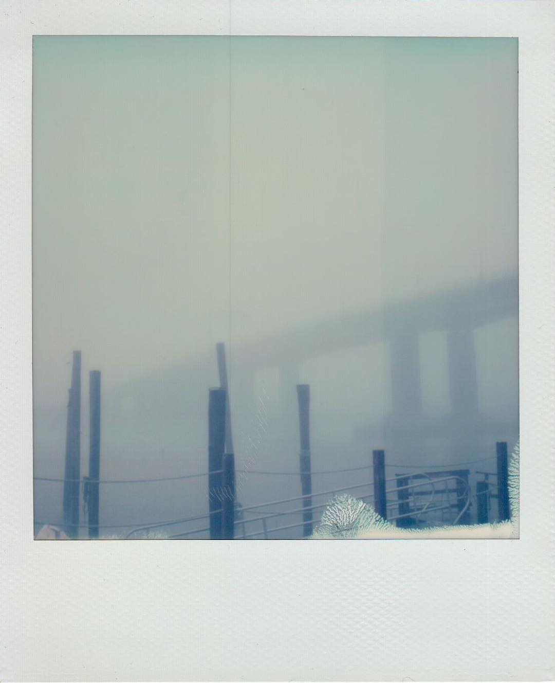 Foggy rainy bridge #sx70 #film #filmphotography #filmphotographic #impossibleproject #impossibleprojectfilm #expiredfilm