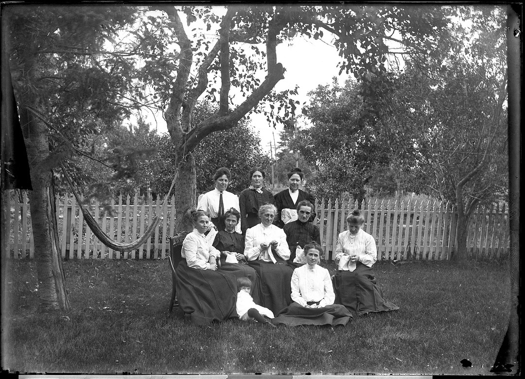 Another family shot taken in the yard, this time as a 5x7 dry plate negative. I find it interesting that all these shots are of the women in the family. There are no group shots that show the men and women together. The only shots of men are solo shots (thereâs one exception to that that I havenât posted, and I probably wonât post because itâs racist in a way that would be familiar to the residents of todayâs Virginia), or the one shot showing a husband and wife with their dog. Iâm curious why thereâs that omission in the photos from rural Iowa ca. 1899-1900.

#dryplate #dryplatephotography #dryplatenegative #film #filmphotography #filmphotographic #garnerfamilyarchive