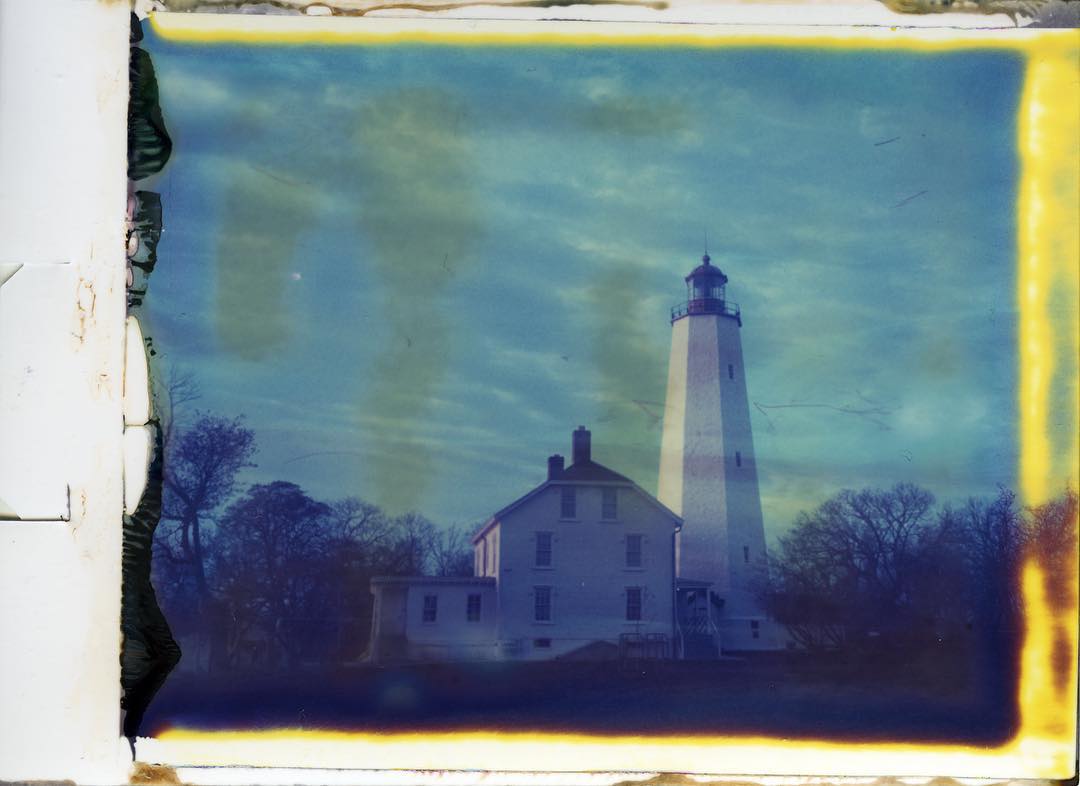 Sandy Hook lighthouse. @new55film Color. #polaroidweek #polaroidweek2019 #roidweek #roidweek2019 #film #new55 #new55film