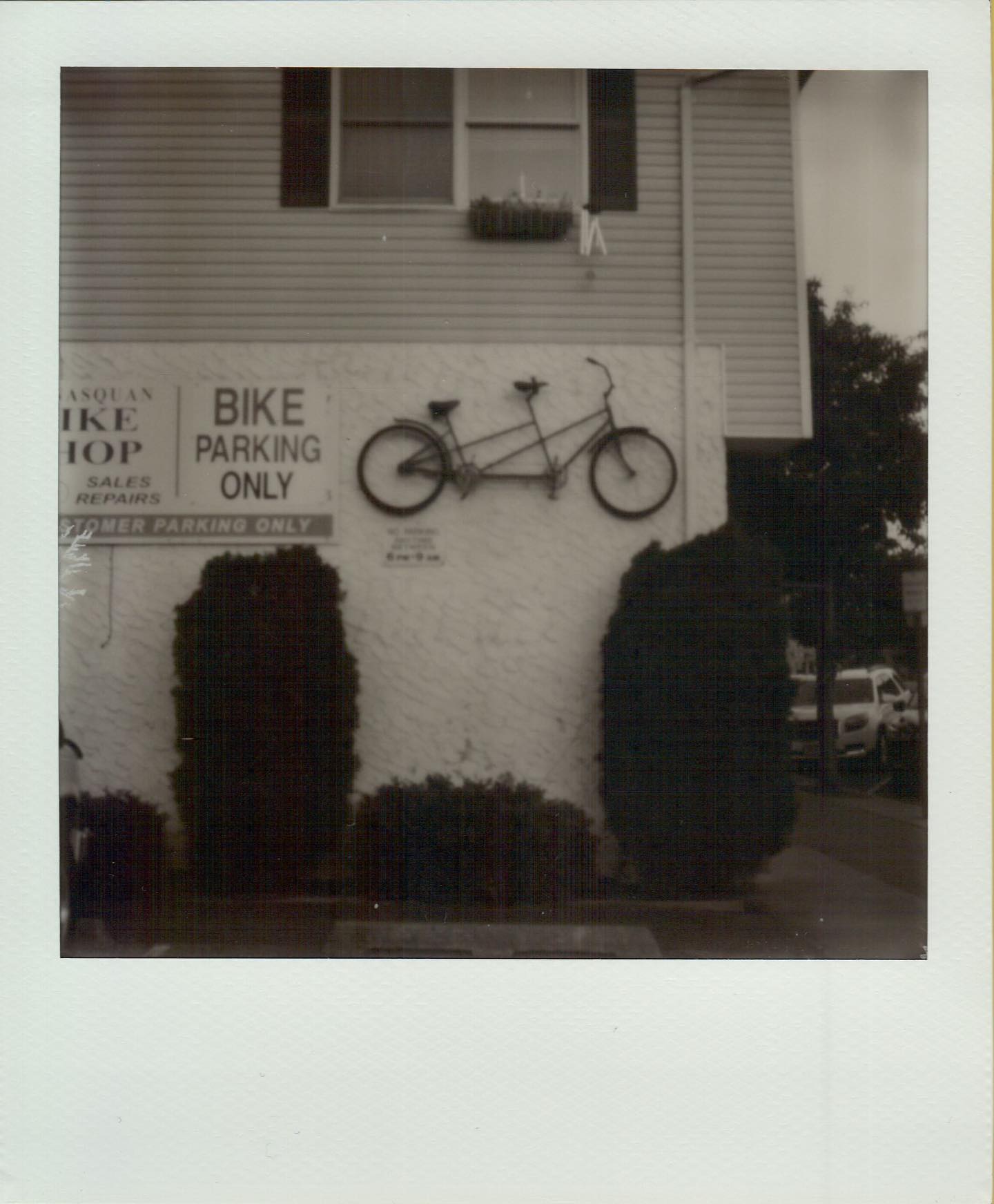 Bike parking only. Shot with my @mintcamera SLR670 on @polaroidoriginals Black & White SX-70 Film.

#polaroid #polaroidoriginals #film #filmphotography #slr670s