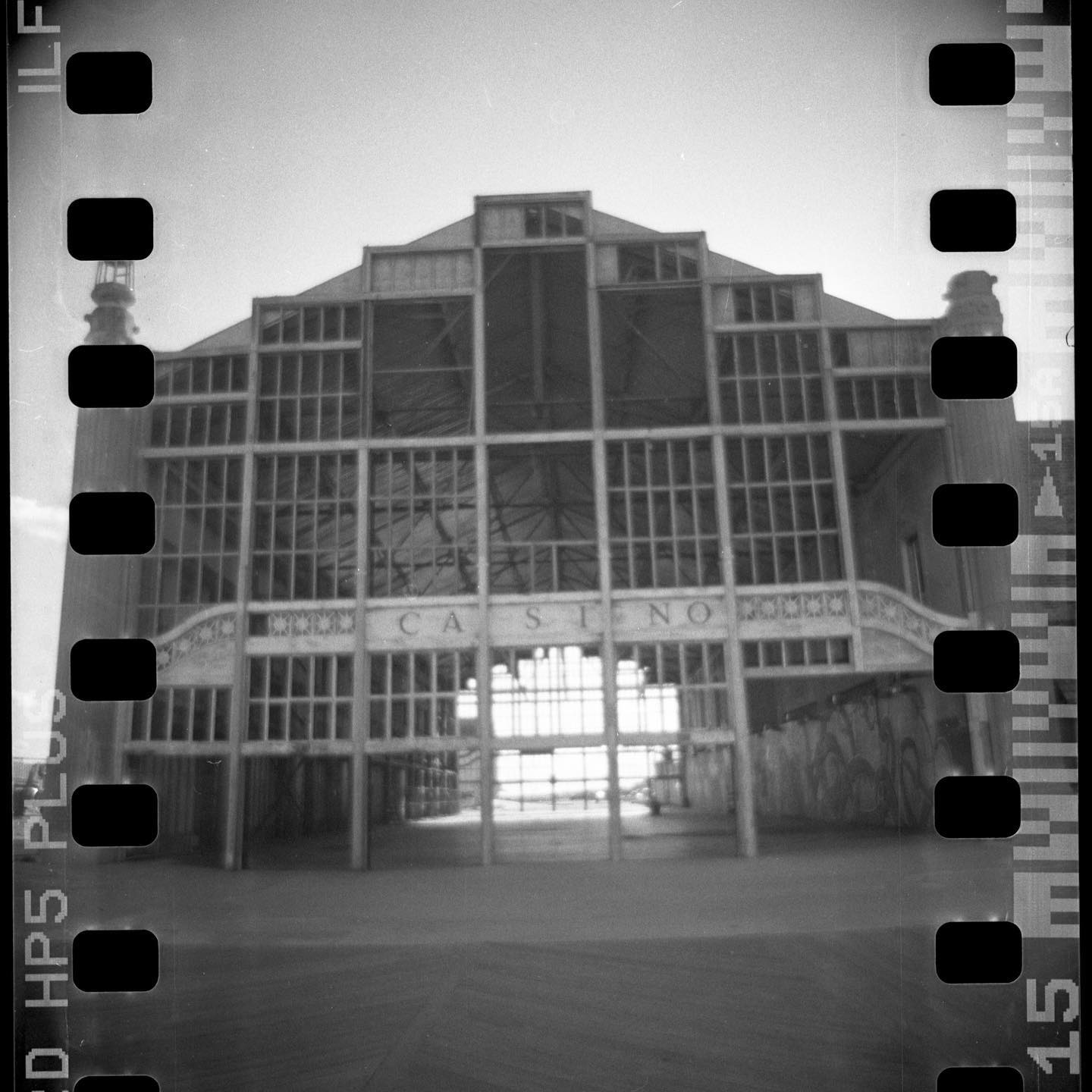 A couple of shots of the Casino in Asbury Park. First one was shot with my Diana in 2007, shortly after they tore down the part of the Casino that reached out to the sea. The second was shot in 2008 on my Blackbird Fly after they cleaned up the glass and reopened it to the public, at least to the point of letting you walk through it. Posting these as a result of a conversation with @conspiracy.of.cartographers